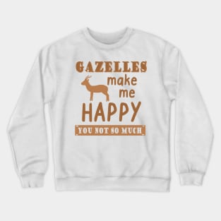 Saying Gazelles Happy Print Africa Safari Crewneck Sweatshirt